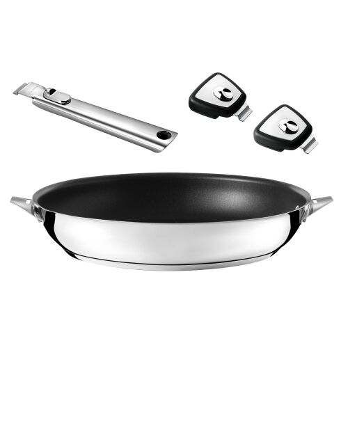 Eclipse frituurpannenset met keramische coating, roestvrijstalen handgreep en afneembare handgrepen - D.32cm
