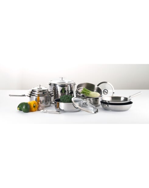 Eclipse frituurpannenset met keramische coating, roestvrijstalen handgreep en afneembare handgrepen - D.32cm