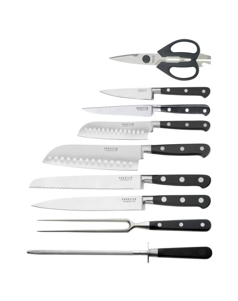 Bloc 9 couteaux de cuisine V Sabatier Love Food