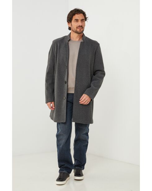Manteau mi-long Mao Anthracite
