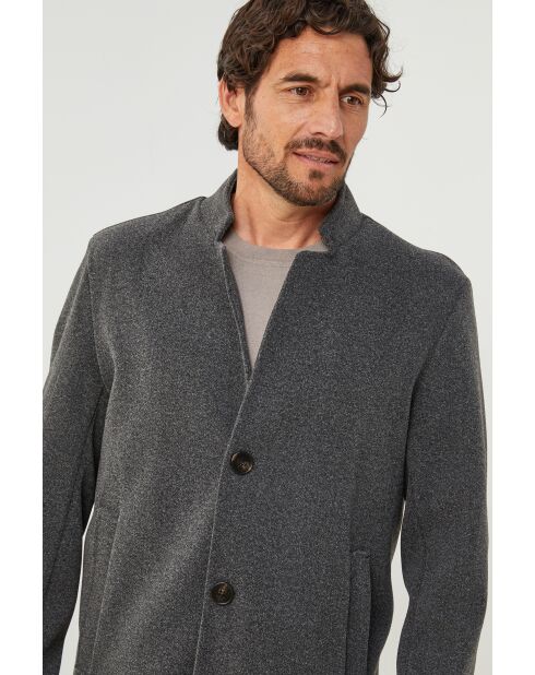 Manteau mi-long Mao Anthracite