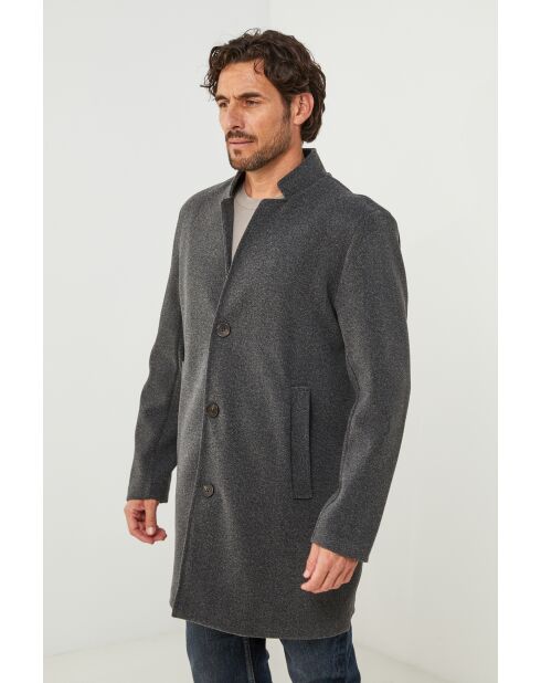 Manteau mi-long Mao Anthracite