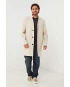 Cappotto di media lunghezza beige Mao