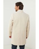Cappotto di media lunghezza beige Mao