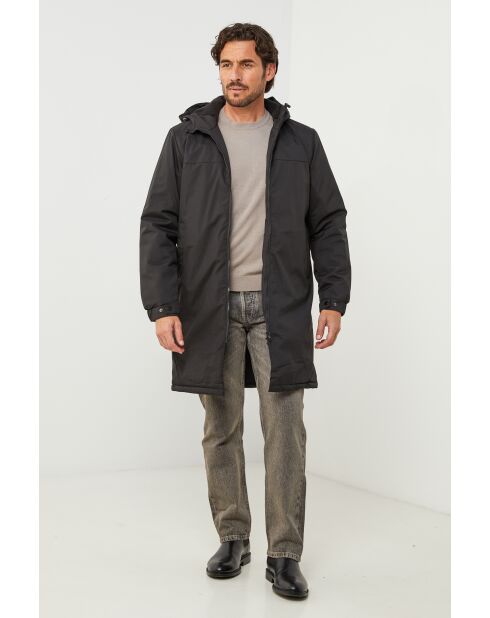 Giacca lunga con cappuccio Sarah Noire