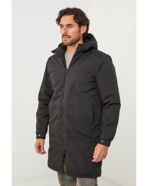 Giacca lunga con cappuccio Sarah Noire