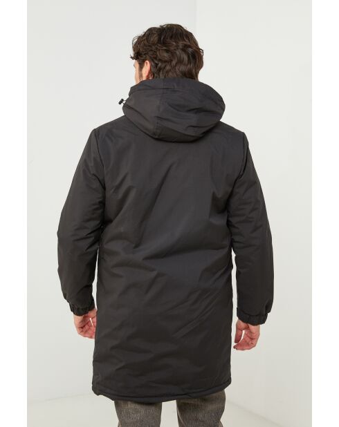 Giacca lunga con cappuccio Sarah Noire