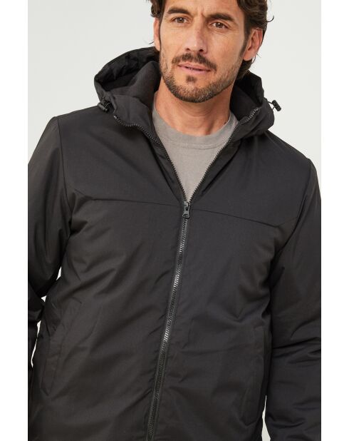 Giacca lunga con cappuccio Sarah Noire