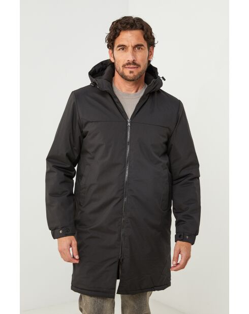 Giacca lunga con cappuccio Sarah Noire