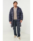 Doudoune long à capuche Axelle Marine