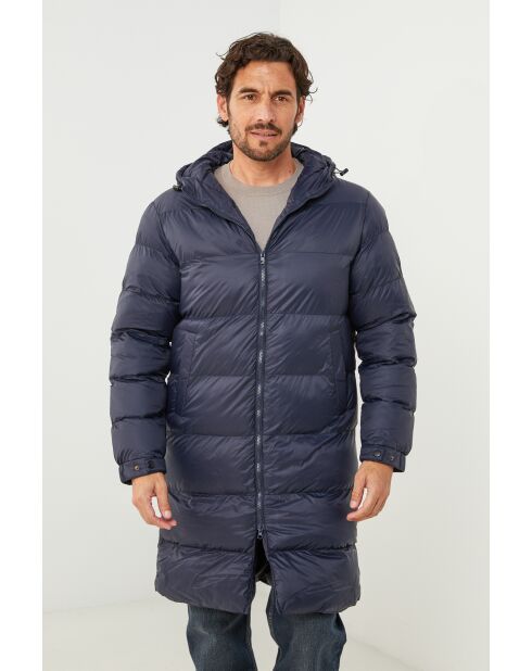 Doudoune long à capuche Axelle Marine