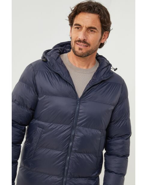 Doudoune long à capuche Axelle Marine