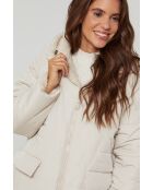 Giacca lunga reversibile con cappuccio Cecile Beige