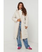 Giacca lunga reversibile con cappuccio Cecile Beige