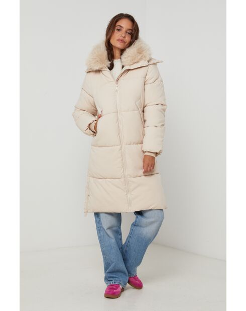 Giacca di media lunghezza beige Luna