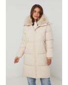 Giacca di media lunghezza beige Luna