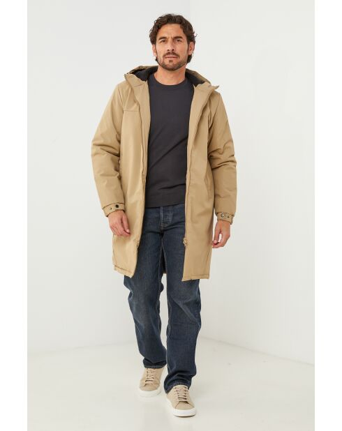 Doudoune long à capuche Sarah Beige