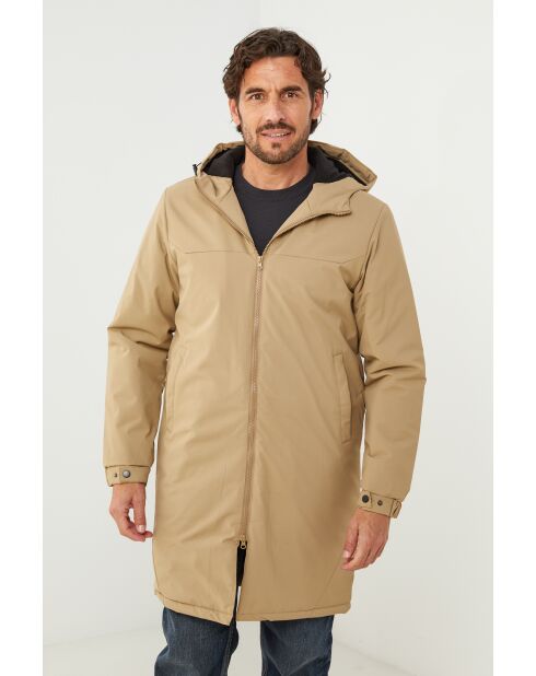 Doudoune long à capuche Sarah Beige