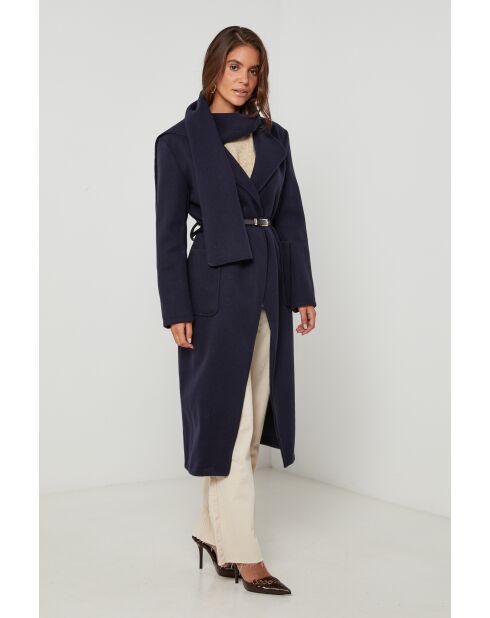 Cappotto lungo con collo a vestaglia Elia Marine