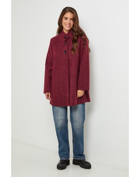 Manteau mi-longcol montant Karen Bordeaux