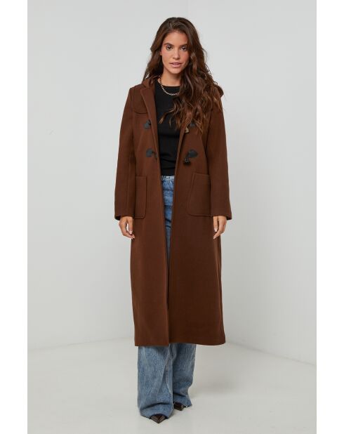 Susan Choco Langer Mantel mit Kapuze
