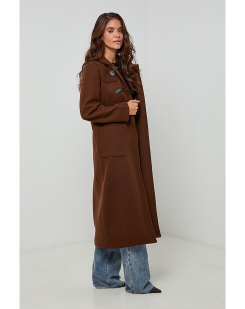 Susan Choco Langer Mantel mit Kapuze