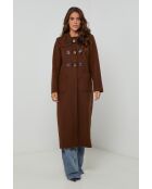 Susan Choco Langer Mantel mit Kapuze