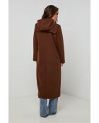 Susan Choco Langer Mantel mit Kapuze