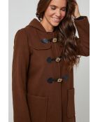 Susan Choco Langer Mantel mit Kapuze