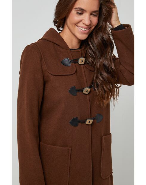 Susan Choco Langer Mantel mit Kapuze
