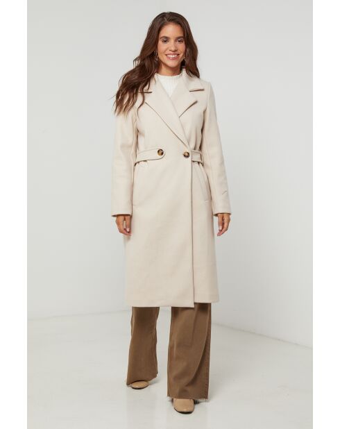 Cecilia Beige lange jas