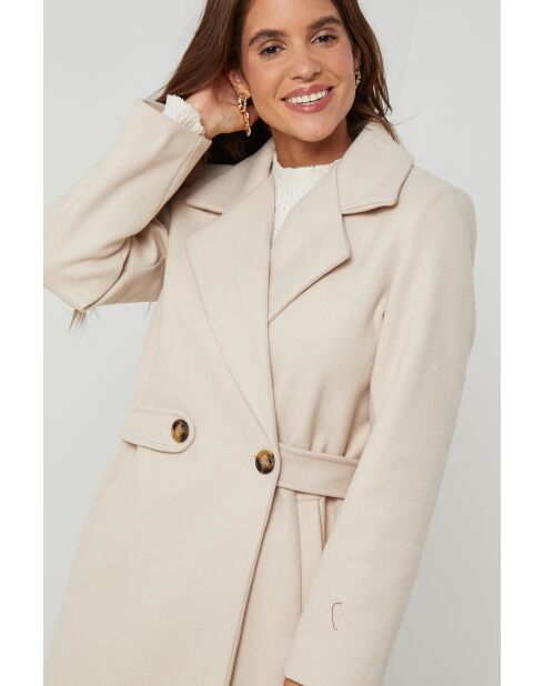 Cecilia Beige lange jas