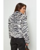 Grijze jas van imitatiebont met Tiger Oreo-print