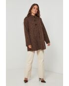 Cappotto a collo alto di media lunghezza Melodie Choco