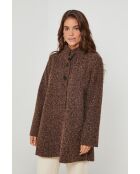 Cappotto a collo alto di media lunghezza Melodie Choco
