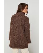 Cappotto a collo alto di media lunghezza Melodie Choco