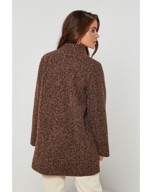 Cappotto a collo alto di media lunghezza Melodie Choco