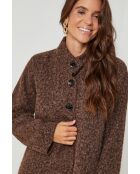 Cappotto a collo alto di media lunghezza Melodie Choco