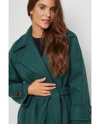 Manteau long col rabat Claire Vert Sapin