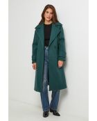 Manteau long col rabat Claire Vert Sapin