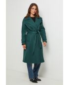 Manteau long col rabat Claire Vert Sapin