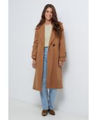 Cappotto lungo Claire Camel con collo a risvolto