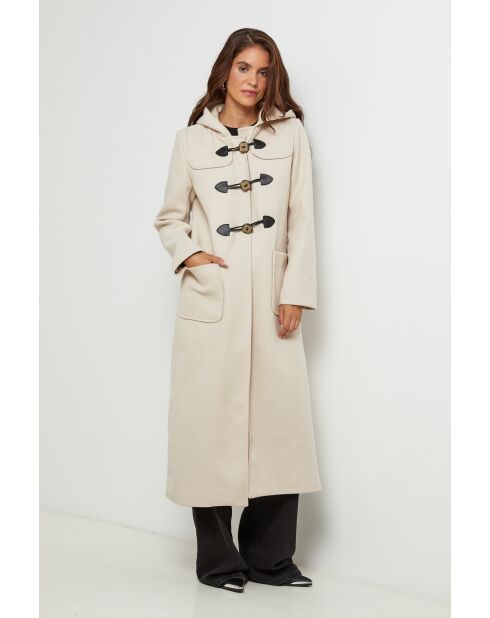 Abrigo largo con capucha Susan Beige