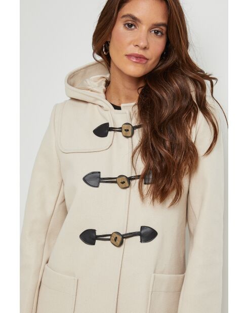 Abrigo largo con capucha Susan Beige