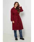 Manteau long col rabat Claire Bordeaux