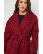 Manteau long col rabat Claire Bordeaux