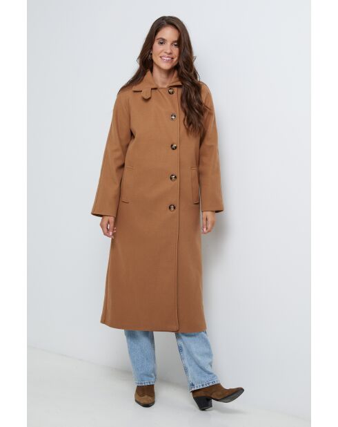 Cappotto lungo Arielle Camel