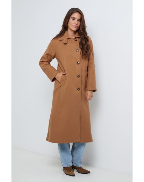 Cappotto lungo Arielle Camel