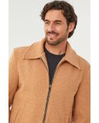 Veste manteau à bouclette Marion Camel