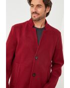 Manteau mi-long Mao Bordeaux